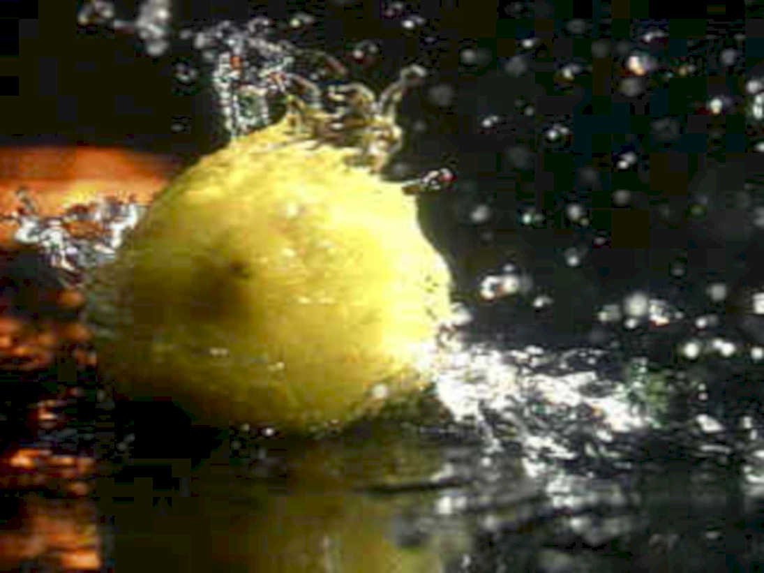 yellow lemon splash1980s 1990s A4 Photo Print