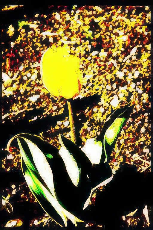 yellow tulip leaves Vintage A4 Photo Print
