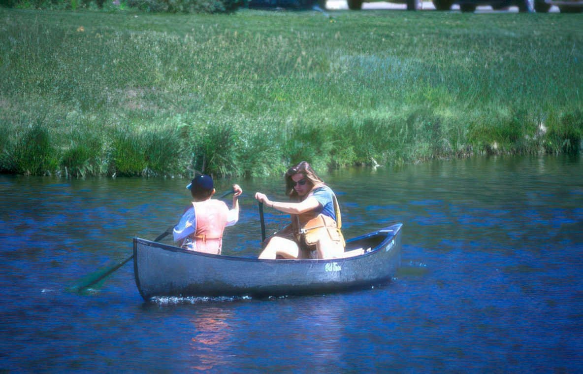 yellowstone canoe trip Vintage A4 Photo Print