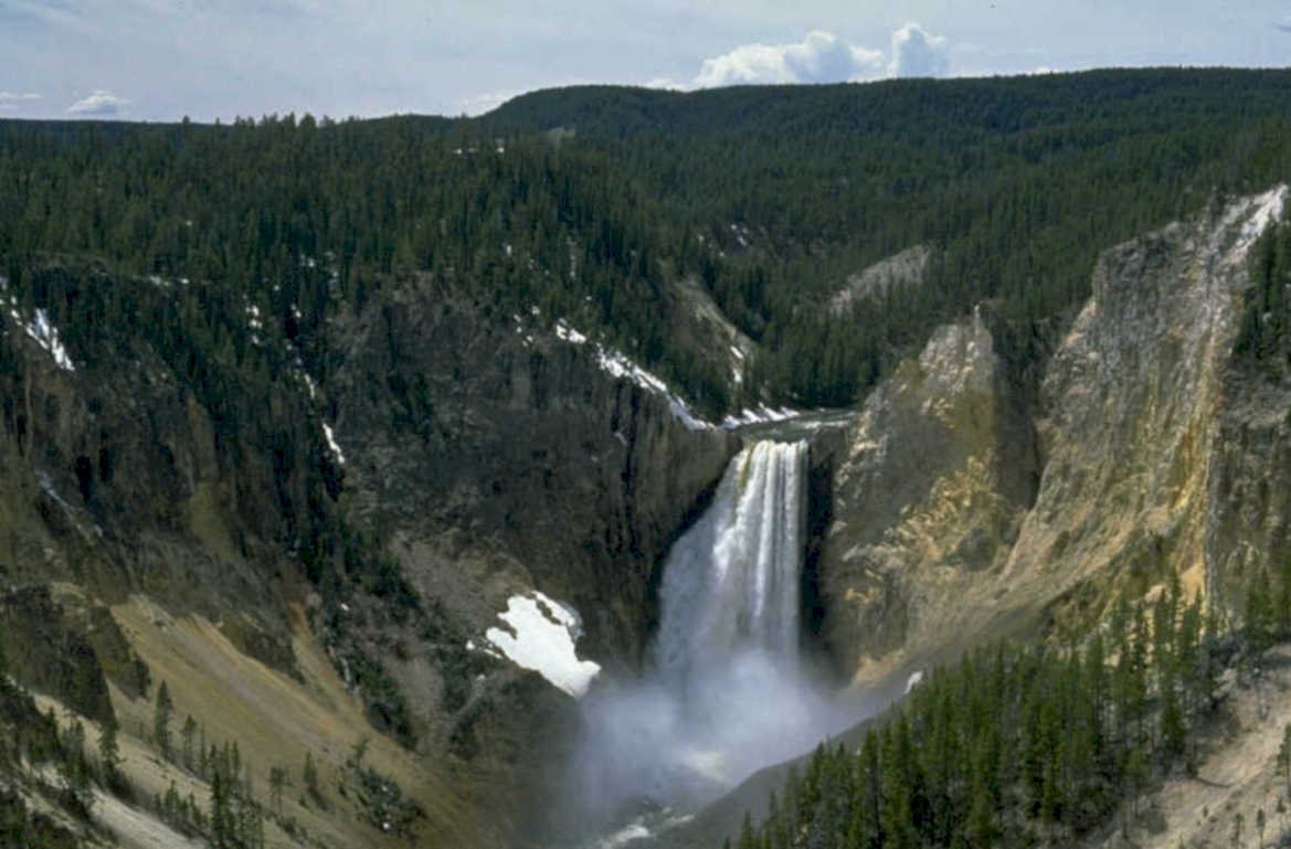yellowstone falls cascade 1980s 1990s A4 Photo Print