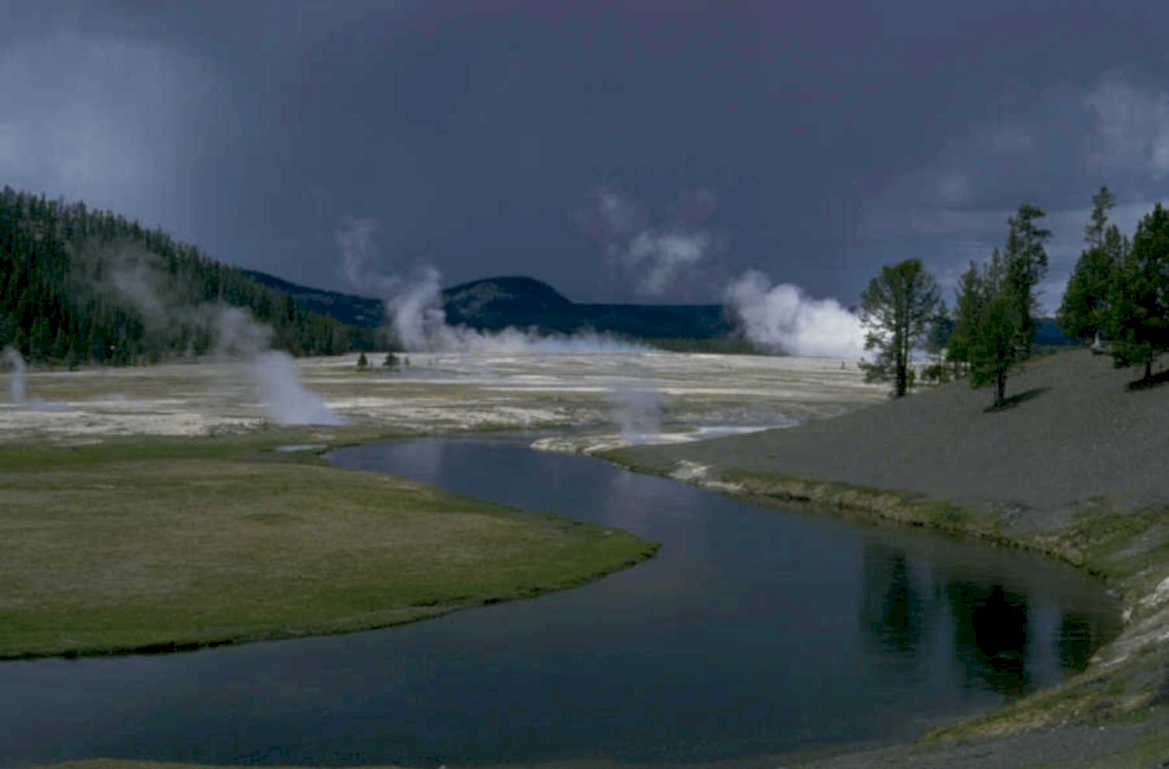 yellowstone hotsprings river 1980s 1990s A4 Photo Print