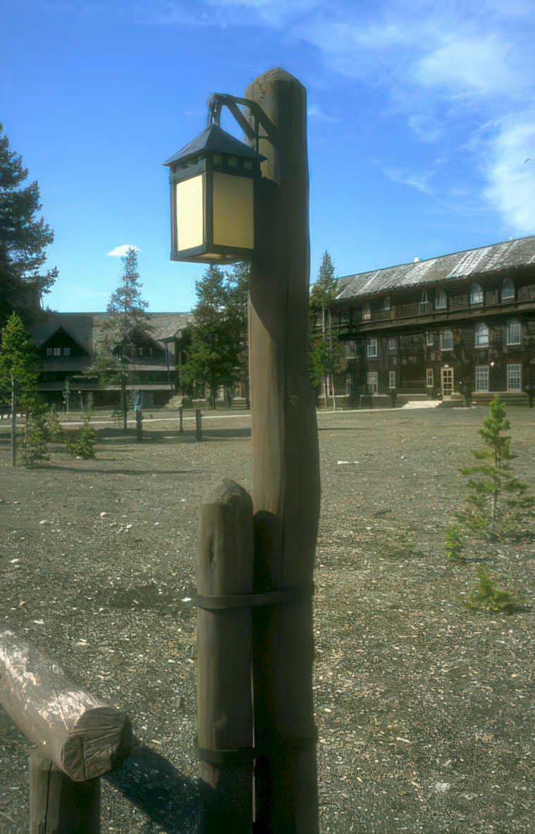 yellowstone lantern post Vintage A4 Photo Print