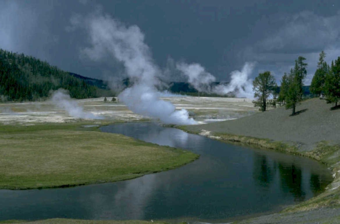 yellowstone river geysers 1980s 1990s A4 Photo Print