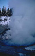 yellowstone spring steam Vintage A4 Photo Print