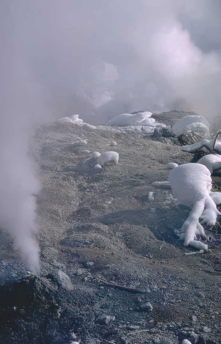 yellowstone steam ice Vintage A4 Photo Print
