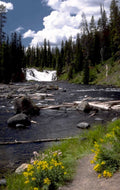 yellowstone waterfall cascade 1980s 1990s A4 Photo Print