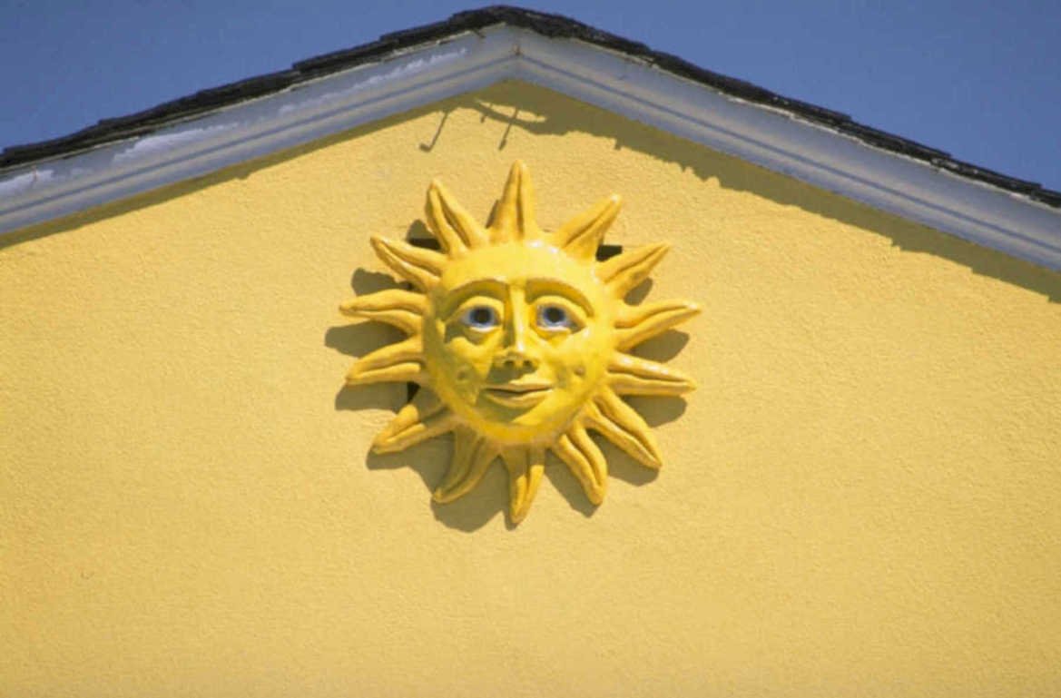 yellowsun stucco buildinggable 1980s 1990s A4 Photo Print