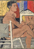 yiannis Tsaroychis italian nude sitting 1937 A4 Photo Print