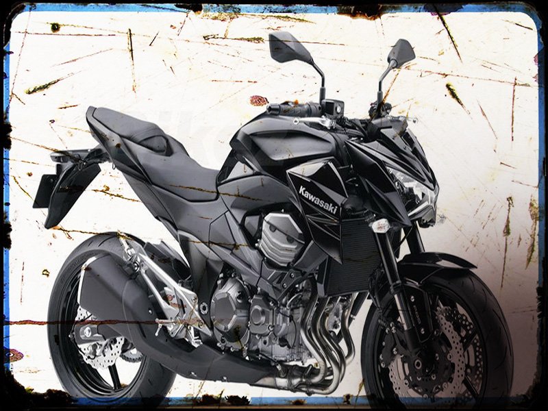 z800 e version Kawasaki A4 Photo Print Motorbike Vintage Aged