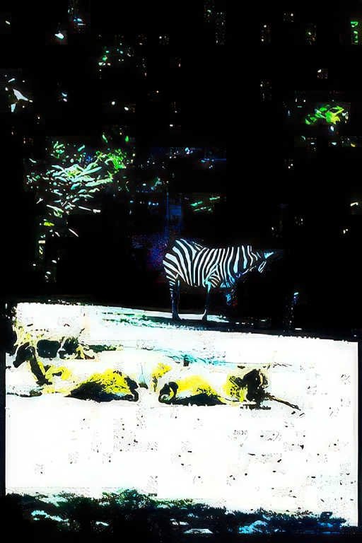 zebra herd savanna Vintage A4 Photo Print