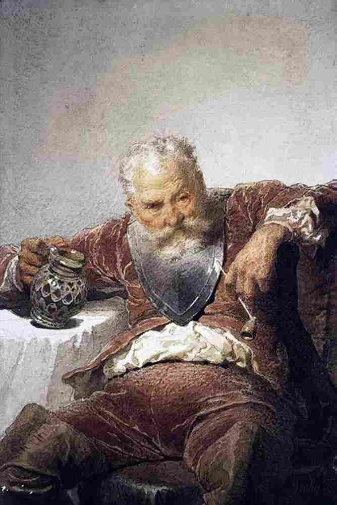 zi Falstaff with Wine and Pipe Art A4 Photo Print
