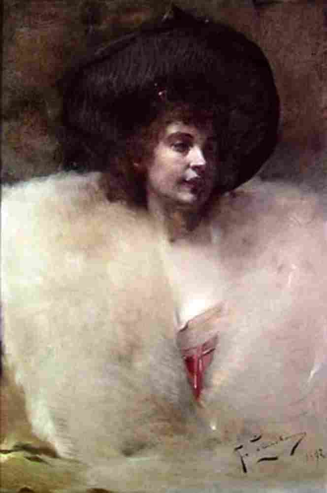 zmu Lady in a Fur Coat Art A4 Photo Print
