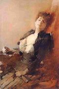 zmu Woman with a Fan and a Cigarette Art A4 Photo Print