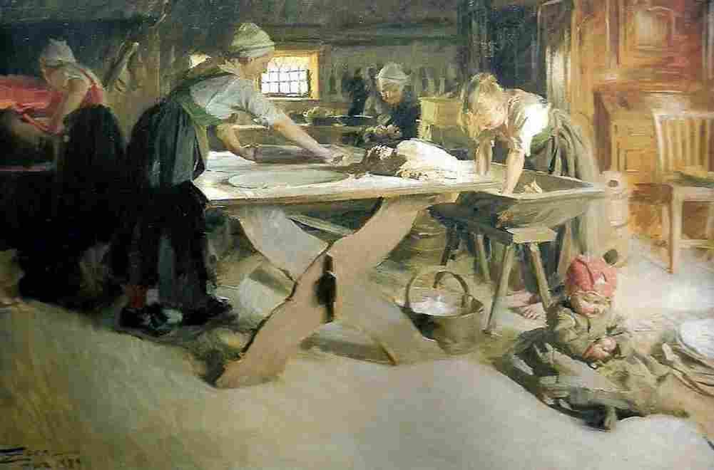 zorn Baking Bread Art A4 Photo Print