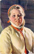 zorn Blond Peasant Lady Art A4 Photo Print