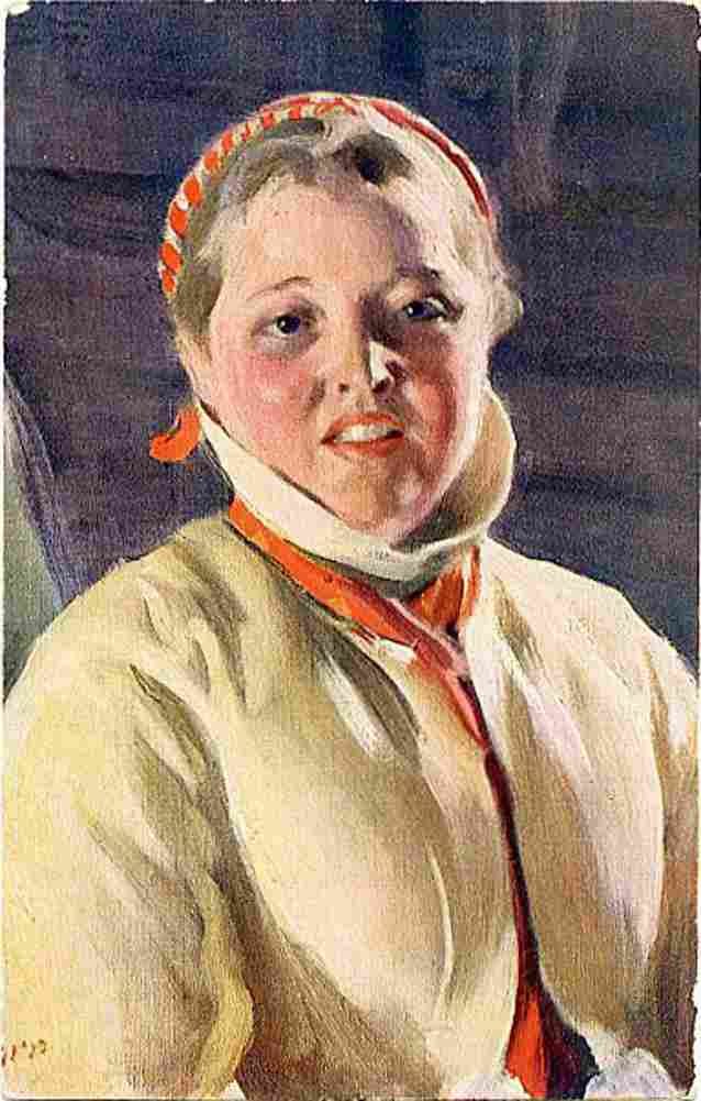 zorn Blond Peasant Lady Art A4 Photo Print