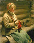 zorn Dalecarlian Girl Knitting Art A4 Photo Print