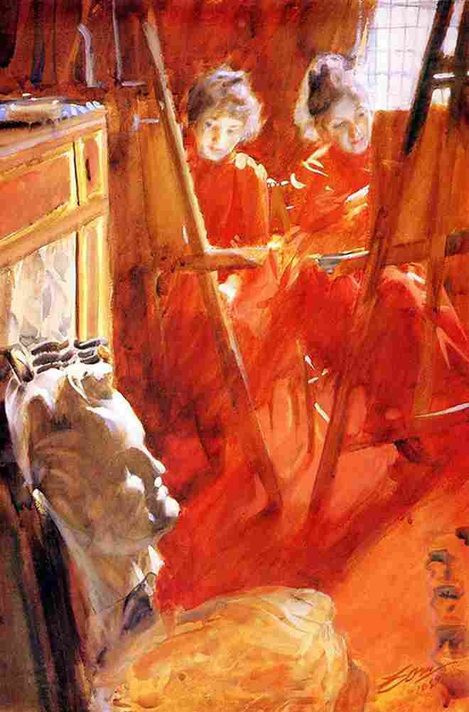 zorn Les Demoiselles Schwartz Art A4 Photo Print