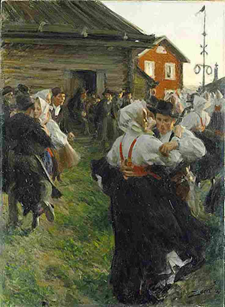 zorn Midsummer Dance Art A4 Photo Print