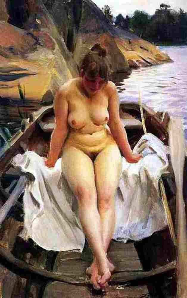 zorn Rowing Boat Art A4 Photo Print
