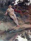 zorn Sunbathing Girl Art A4 Photo Print