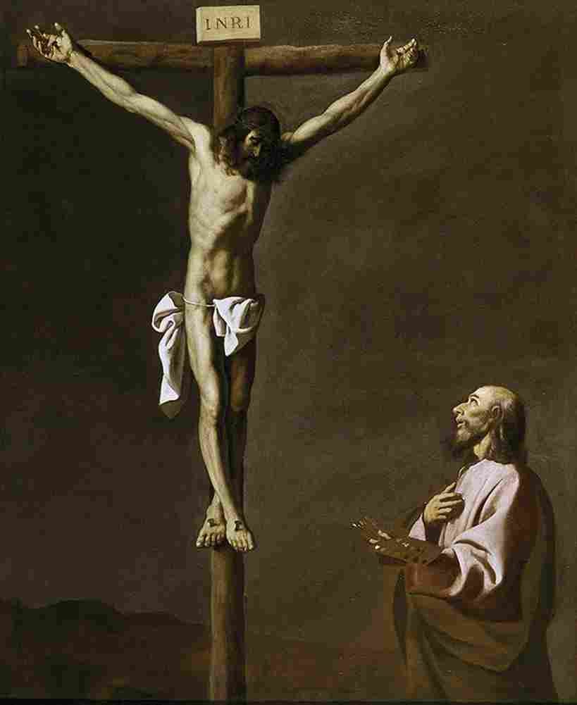 zur Saint Luke as a Painter before Christ on the Cross Art A4 Photo Print